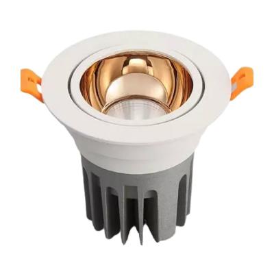 China Modern High Quality Custom Color Office Home Hotel Round Die Cast Aluminum 7w 12w 18w Recessed Cob Led Downlight for sale