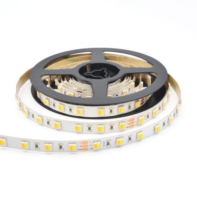 China Landscape 3000K 6000K Double Variable Color IP20 12/24V 10mmPCB 60LEDS 5050 CCT LED Strip for sale