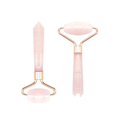 China Face Lift Custom Logo Natural Powder Crystal Big and small Jade Unilateral Roller head set Facial Massage for sale