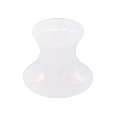 China Face Lift Wholesale Custom Logo Natural White Quartz Jade Roller Crystal Mushroom Slimming Facial Massage Tool for sale