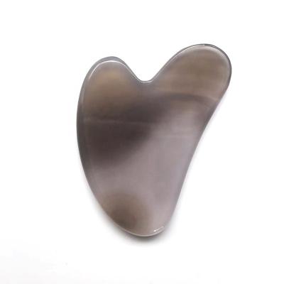 China Face Lift Board Facial Massager Tool Grey Crystal Jade Gua Sha Stone Custom Logo Wholesale 100% Natural Massage for sale