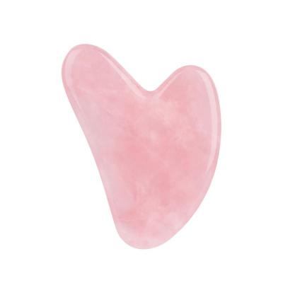 China Whitening Venta al por mayor y venta directa logotipo personalizado rosa natural cuarzo Gua Sha insignia for sale