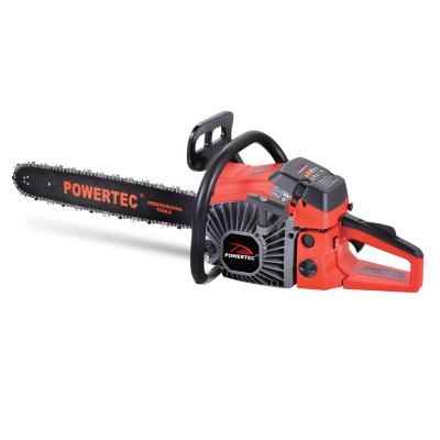 China POWERTEC 5800 58cc Shaft Cutting Gasoline Chainsaw with Plastic/Aluminum Start YD-PT-21-58 for sale