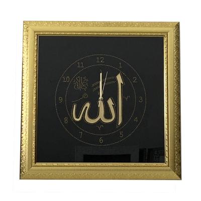 China Hotel factory wholesale modern muslim diamond clock picture frame for hotel decoration for sale