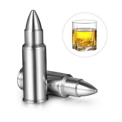 China Morden Set 6 Stainless Steel Bullet Shape Metal Whiskey Stone Ice Cubes for sale