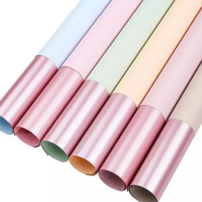 China Rose Gold Flower Waterproof Double Sided Plastic Wrapping Paper Gift Wrapping Paper for sale