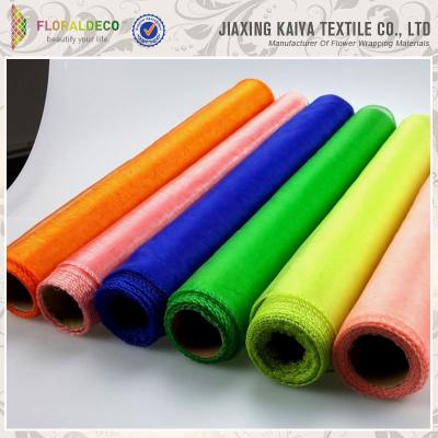 China Virgin Professional Company Solid Color Organza Fabric Wholesale Gift Wrap for sale