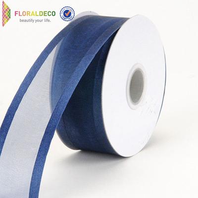 China Sustainable Organza Ribbon Wedding Organza Christmas Decoration Ribbon With Satin Edge Birthday Decoration Organza Ribbon for sale