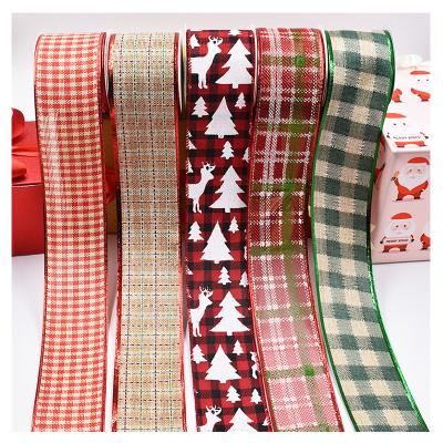 China Pure and Elegant Custom Printed Ribbon Tartan Ribbon Christmas Plaid Ribbon for Decoration for sale