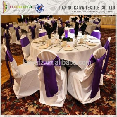 China Cheap Wholesale Disposable Bow Wedding Party Satin Chair Cover for sale