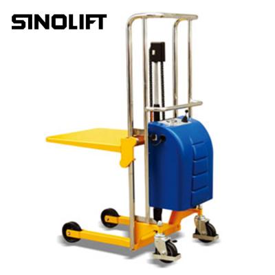 China Building Material Stores Sinolift PE Series Electric Platform Stacker With 400kg Capacity for sale