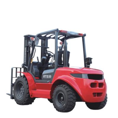 China Building Material Stores Sinolift RTD 3/3.5T Rough Terrain Forklift For Muddy Road for sale