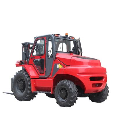 China Machinery Repair Shops Wide Frame Mast 4 Wheel Drive Rough Terrain Forklift for sale