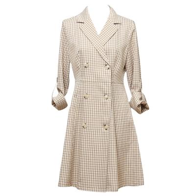 China Anti-static factory direct pattern lapel high quality plaid dress can be customized styles for sale