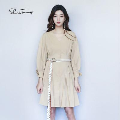 China Shunvfang 2021 new anti-static Korean simple fashion long sleeve casual dress for lady casual wear for sale