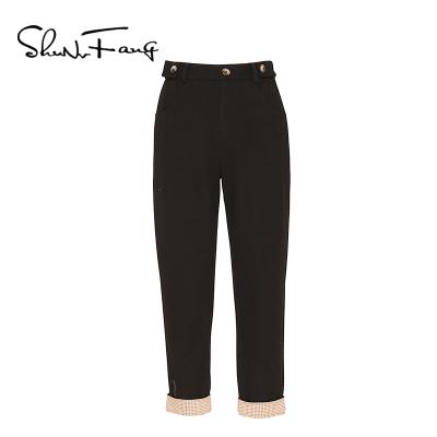 China Anti-wrinkle women's long pants fashionable high waist pants skinny pants for sale