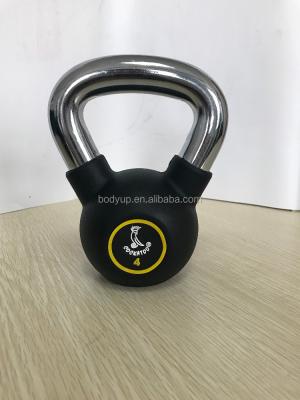 China cast iron & steel & Rubber Coated Kettlebell for sale