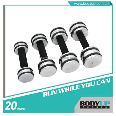 China New Style High Quality Chromed Steel Dumbbell With Rubber Ring for sale