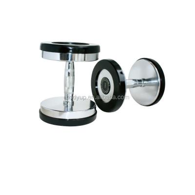 China Steel Pro Style Rubber Chromed Dumbbell for sale