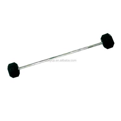 China cast iron & steel & Wholesale Professional Training Rubber Fixed Hex Rubber Barbell for sale