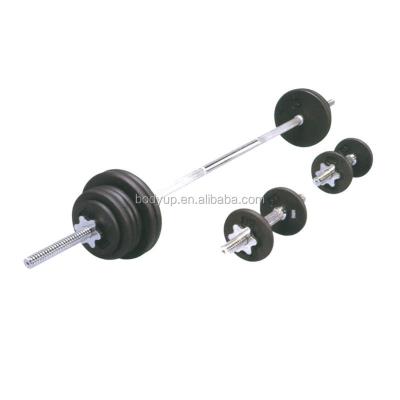 China cast iron & Wholesale 110LB Steel Black Painted Barbell Set for sale