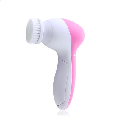 China Acne Treatment 5 in 1 Electric Mini Face Exfoliator Brush Beauty Skin Care Massager Wash Cleansing Facial Brush for sale