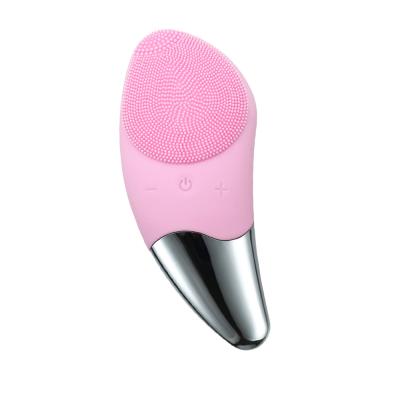 China Acne Treatment 2021 New Arrive Facial Brush Beauty Pore Cleansing Detergent Vibrating Silicone Electric Face Cleansing Brush for sale