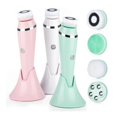 China Electric Acne Treatment Facial Massage Brush Wash Face Remover Brush Silicone Face Massage Brush Cleaning Detergent for sale