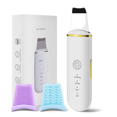 China USB Charging Skin Ultrasonic Facial Scrubber Machine Ultrasonic Facial Skin Scrubber Blackhead Dirt Removal Machine Deep Facial Cleansing Machine for sale