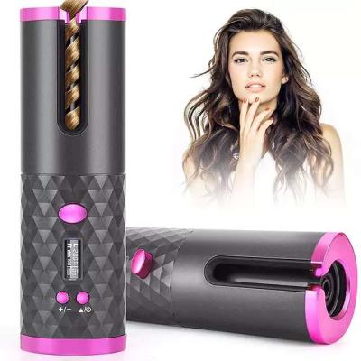 China Tourmaline Hair Curler Portable Wireless Auto Rotating USB Styler Rechargeable Automatic Hair Curler for sale