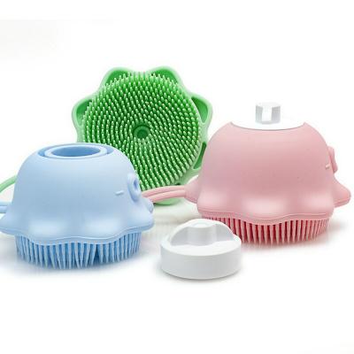 China Hot Selling Silicone Bath Brush Exfoliating Skin Scrubber Easy To Clean Skin Care Baby Adults Silicone Bath Brush for sale