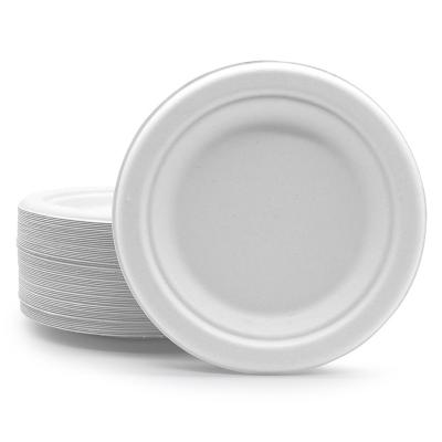 China Oil Disposable Serving Plates / China Eco Water Repellent Biodegradable Bagasse Pulp for sale