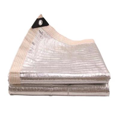 China Low MOQ Reflective Outdoor Shade Net HDPE Aluminum Shade Net Square Foil Shade Sun Shade Cover Sun Screen Tent Reflective Sun Shade Net for sale