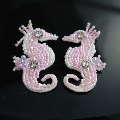 China Clothing DIY Handmade Girls Embroidery Seahorse On Patches Cute Seamaster Patches For Clothes Stickers Fabric for sale