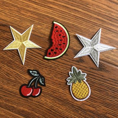 China Handmade Embroidery Fruit Iron On Applique Clothing Fruits Patch Star Patches For Jackets for sale