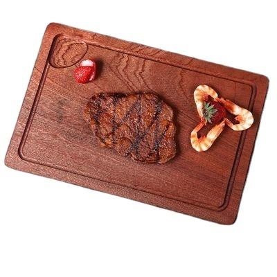 China Sustainable Household Food Sapele Steak Tray Restaurant Wooden Plate Pizza Western Cutting Board Tabla De Cortar De Madera For Kitchen for sale