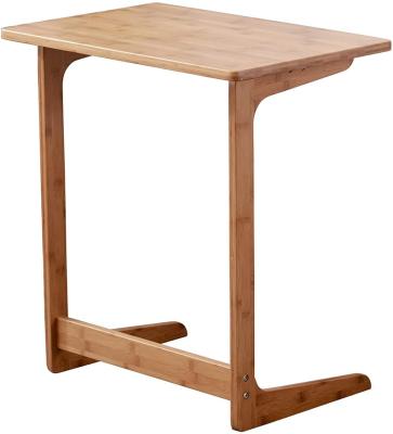 China Eco - Friendly Solid L Shape Natural Durable Bamboo Wood Side Table For Office And Home Furniture for sale