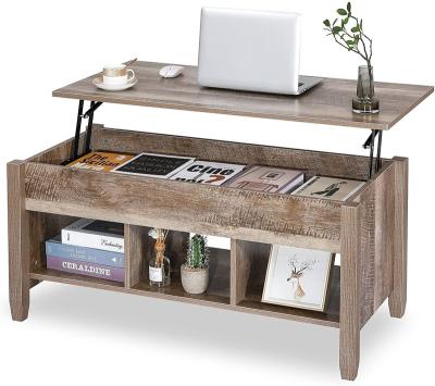 China Mesa De Cafe Lift Top With Modern Hidden Storage Compartment Shelf Table Top Durable Dining For Living Room Coffee Table Wooden Set for sale