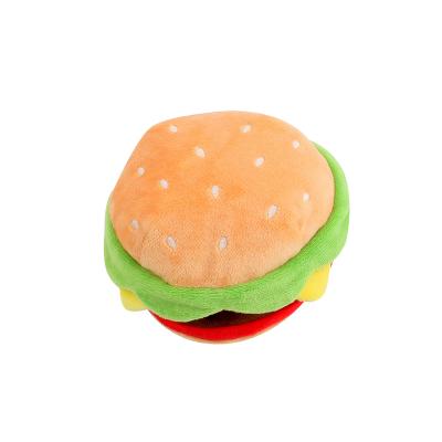 China High Quality Viable Ice Cream Burger Plush Dog Chew Toy With A Squeaky Dog for sale