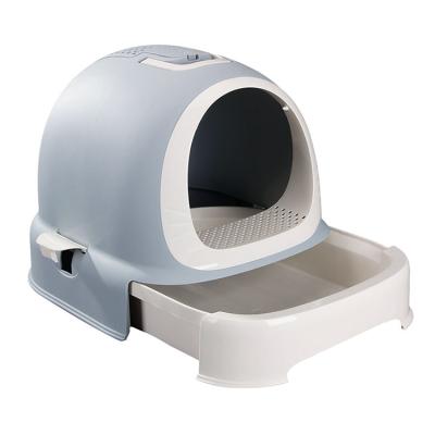 China New Viable Anti-Splash Fully Enclosed Cat Litter Toilet Basin Pet Trash Can for sale