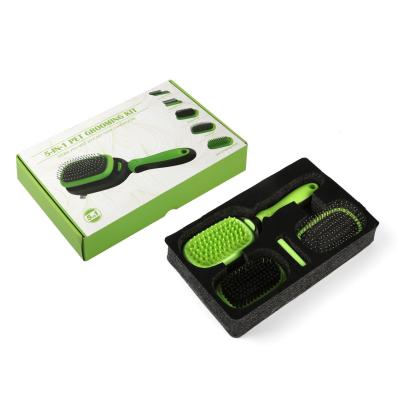 China Viable Pet Grooming Tool 5-in-1 Double Side Comb Sweep Cat Dog Hair Grooming Set Pet Grooming Kit for sale