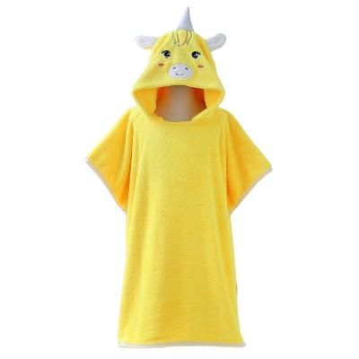 China Cheap And High Quality QUICK DRY Unicorn Designs New Arrival Hooded Fleece Bath Towels For Kids for sale