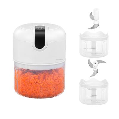 China Mini USB Low Price RV Portable Automatic Cordless Charging Baby Food Meat Blender Vegetable Processor Slicer Cleaver for sale