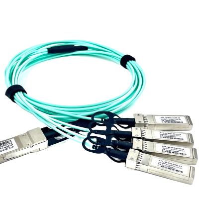 China Ethernet Module 40G QSFP+ to 4X10G SFP+ Active Optical Cable,MMF 850nm 1-100m for sale