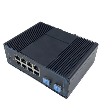 China LACP Unmanaged industrial switches  8 * 10/100/1000Base-T Ethernet Ports   support  POE. 2 * 1000BASE-X for sale