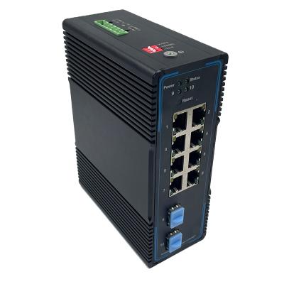 China LACP Unmanaged industrial switches   Downlink 8 * 10/100/1000Base-T Ethernet Ports   Support POE Uplink 2 * 10GBASE-X for sale