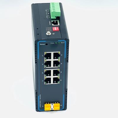 China LACP Managed industrial switches Layer 3   Downlink 8 * 10/100/1000Base-T Ethernet Ports, Support POE Uplink 2 * 10GBASE-X SFP+ for sale