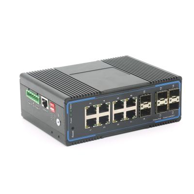 China LACP Managed industrial switches Layer 3   8 * 10/100/1000Base-T Ethernet Ports, Support POE  2 * 1000Base-X SFP   4 * 10GBASE-X SFP+ for sale