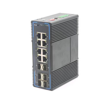 China LACP Managed industrial switches Layer 2  8 * 10/100/1000Base-T Ethernet Ports   Supporting POE  6 * 1000BASE-X SFP for sale