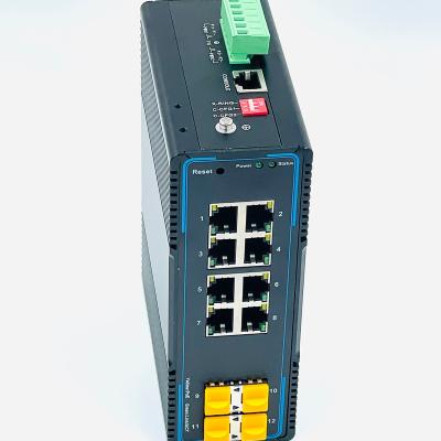 China LACP Managed industrial switches Layer 2  8 * 10/100/1000Base-T Ethernet Ports supping POE   4 * 1000BASE-X SFP for sale